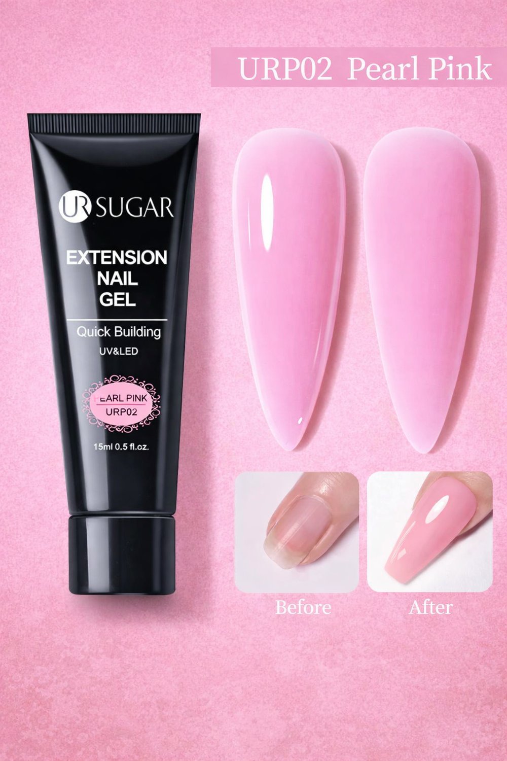Ursugar Extension Nail Gel 15 ml Pearl Pink URP02