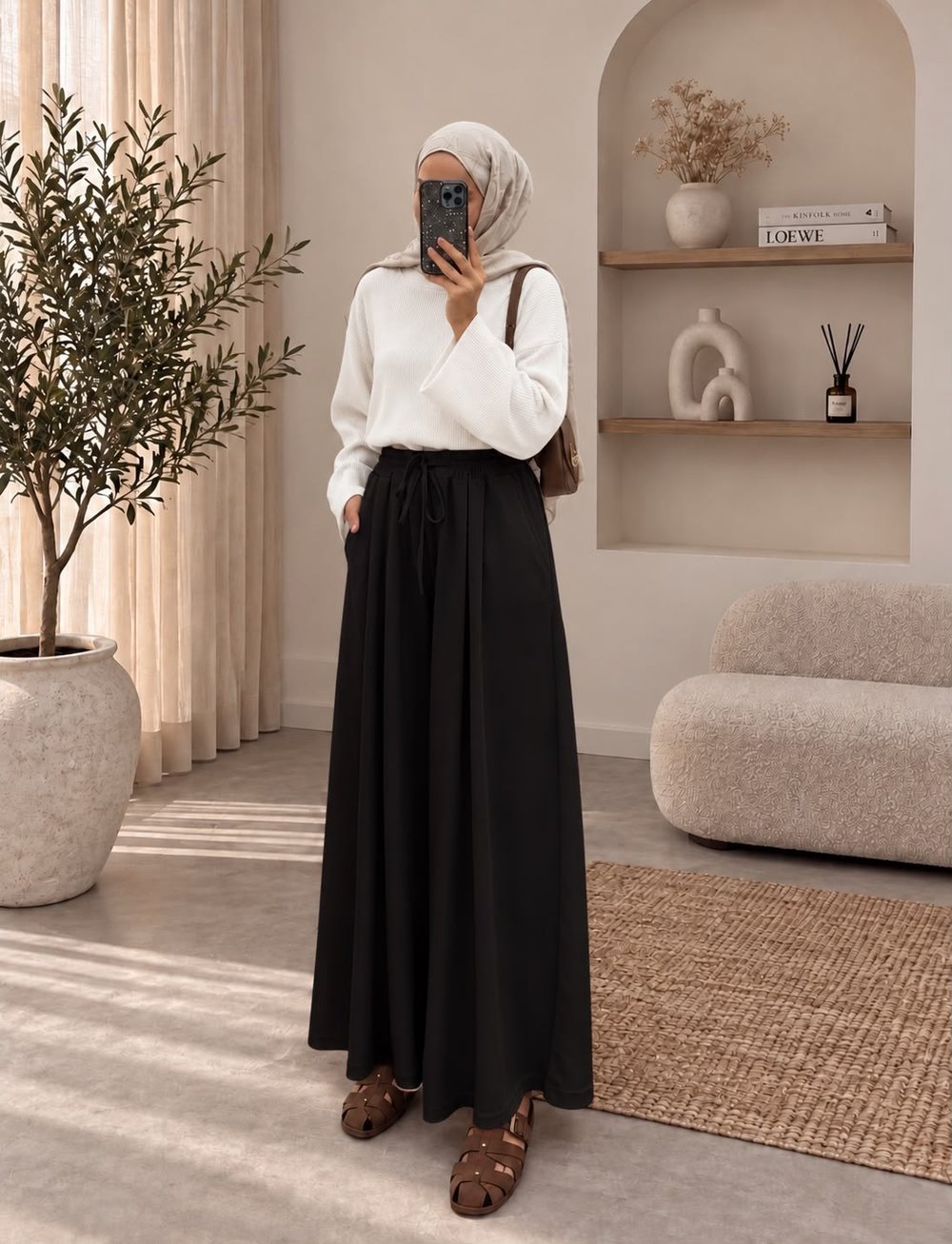 Cepli Etek Pantolon - Siyah kadın giyim ürün görseli Arzestore
