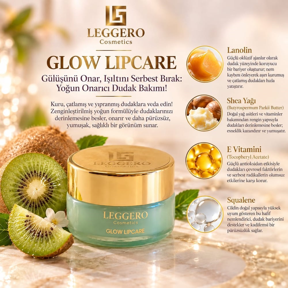 Glow Lipcare Kivi Aromalı Dudak Bakım Balmı 5gr