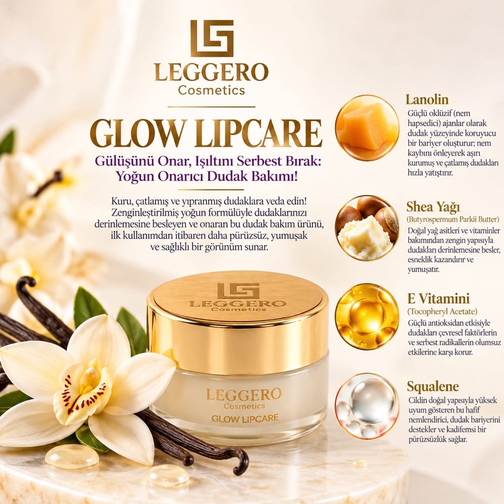 Glow Lipcare Vanilya Aromalı Dudak Bakım Balmı 5gr