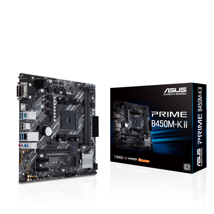 ASUS PRIME B450M-K II DDR4 4400MHZ 1XVGA 1XHDMI 1XDVI 1XM.2 USB 3.2 MATX AM4 (2. VE 1.NESİL İŞLEMCİ UYUMLU)