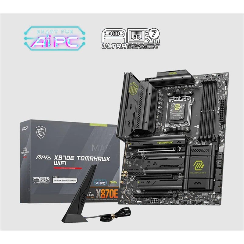 MSI MAG X870E TOMAHAWK WIFI DDR5 8400MT/S 1XHDMI 4XM.2 USB AM5 ATX(AMD AM5 9000/8000/7000 SERİLERİ İLE UYUMLU)