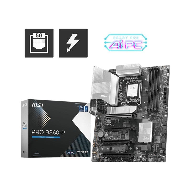 MSI PRO B860-P DDR5 8800MT/S 1XHDMI 1XDP 3XM.2 ATX 1851P (INTEL ULTRA PROCESSORS SERIES 2)