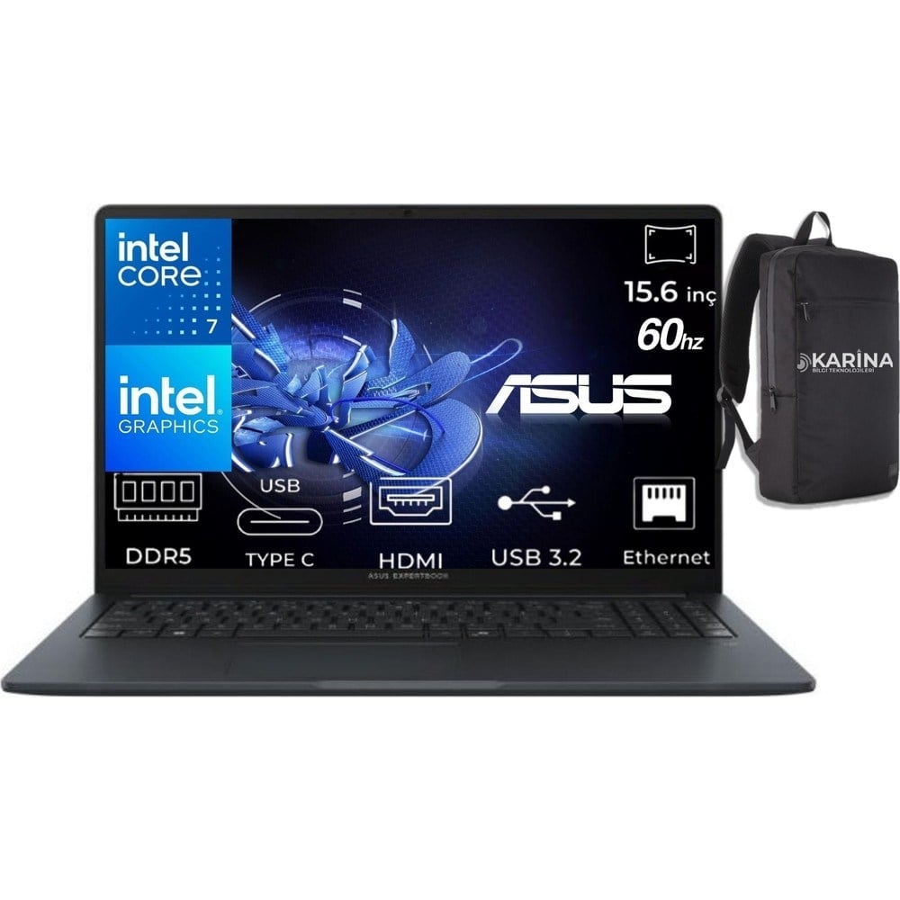 Asus Expertbook B1 Core 7-150U B1503CVA-IS78020-K24 16GB 512GB Intel UHD W11PRO 15.6