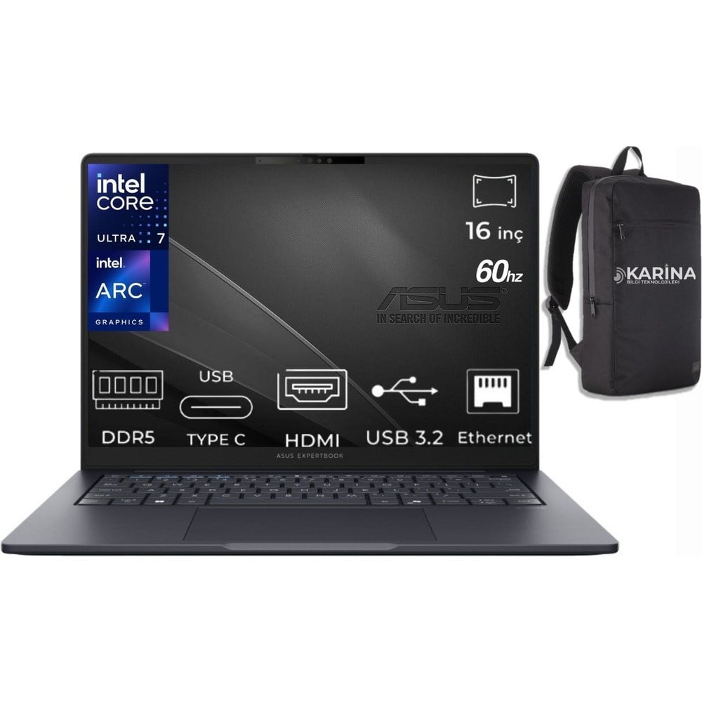 Asus Expertbook B5 Intel Core Ultra 7 255H B5605CCA-U716512B1D-K32 48GB 1tb Intel Arc Graphics W11PRO 16
