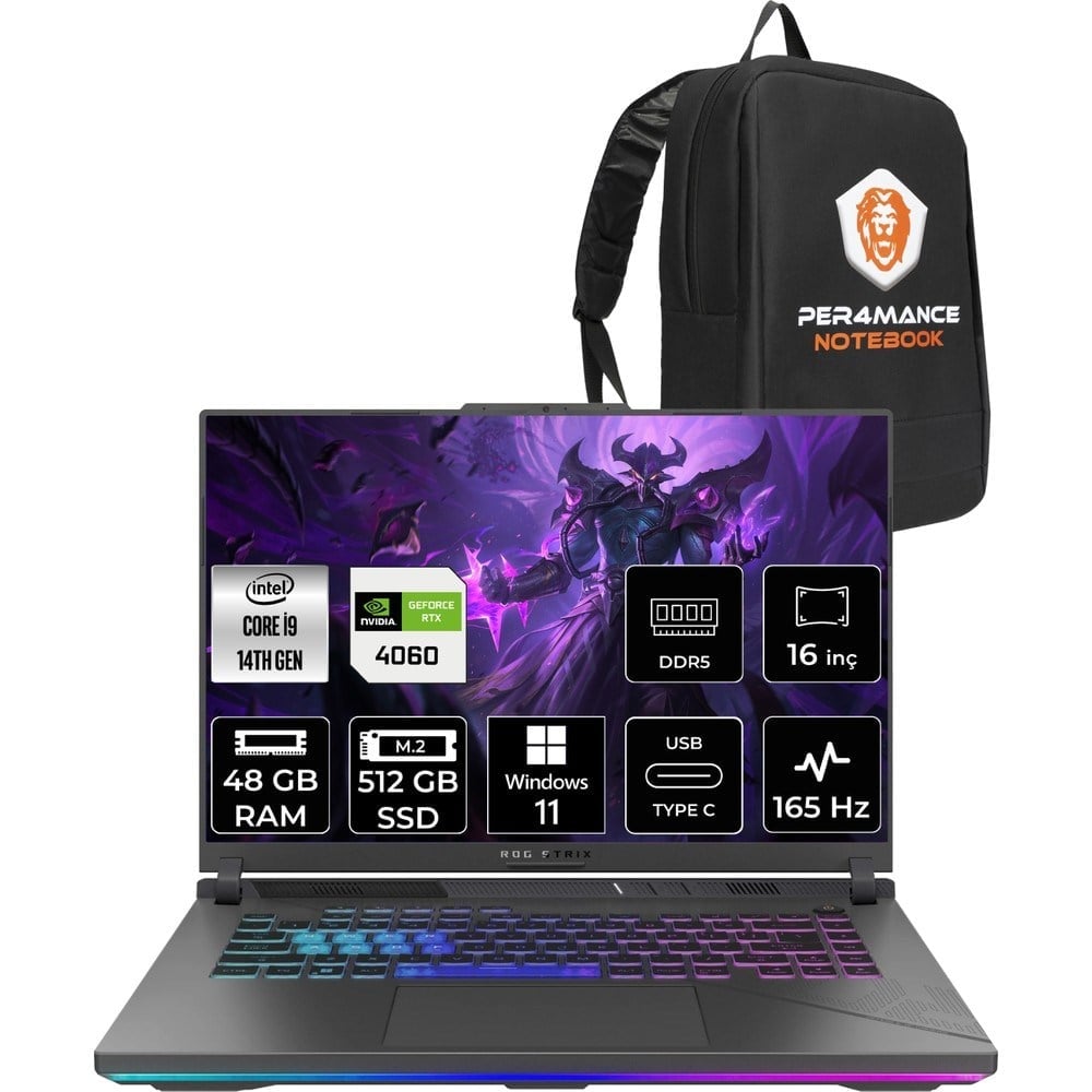Asus Rog Strix G16 i9 14900HX RTX 4060 Gaming Laptop 48GB RAM 512GB SSD 16