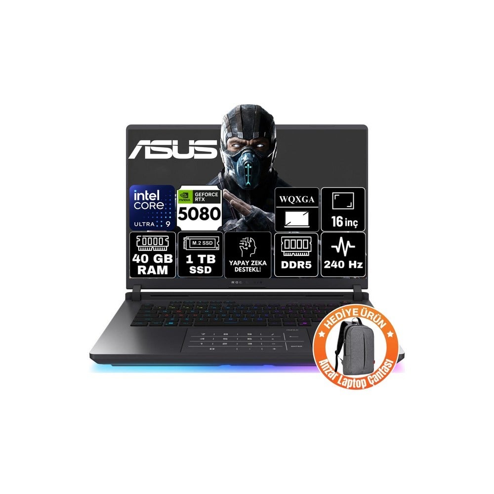Asus Rog Strix G16 Intel Core Ultra 9 275HX 40GB 1tb SSD RTX5080 16GB 175W Freedos 16