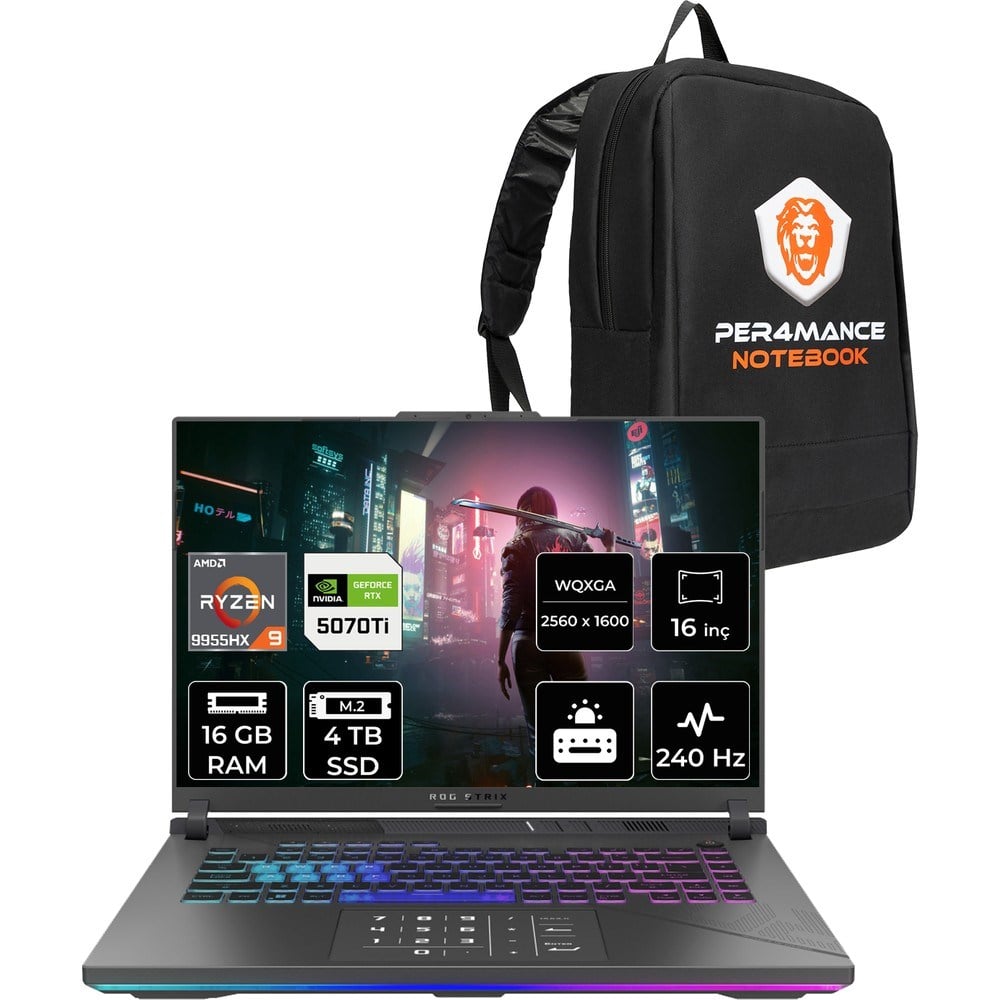 Asus Rog Strix G16 Ryzen 9 9955HX RTX 5070 Ti 12GB Gaming Laptop 16GB RAM 4TB SSD 16