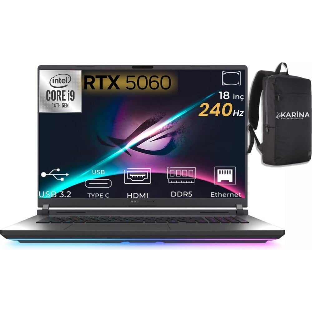 Asus Rog Strix G18 Intel Core I9 14900HX G815JMR-S9035-36 32GB 1tb RTX5060 W11PRO 18
