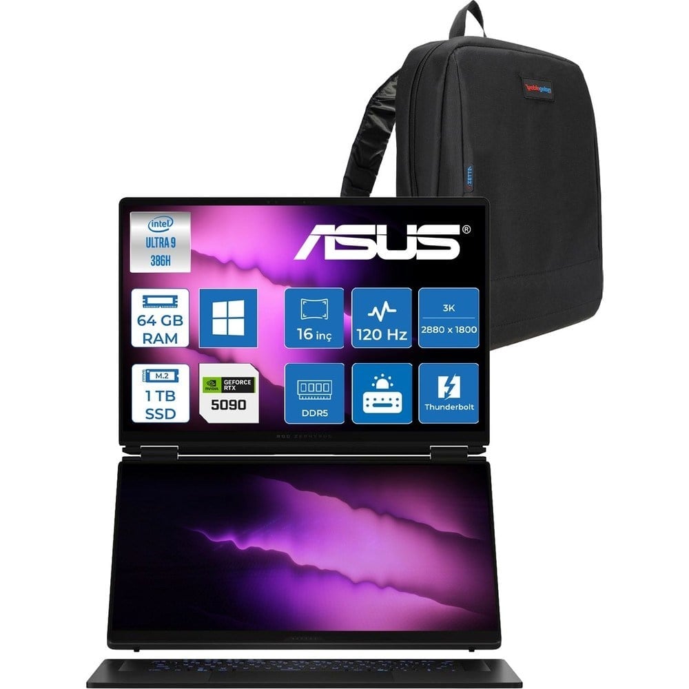 Asus Rog Zephyrus Duo (2026) Intel Core Ultra 9 386H 64GB Ddr5 1tb Windows 11 Home Geforce Rtx 5090 24GB Çift Ekran 16