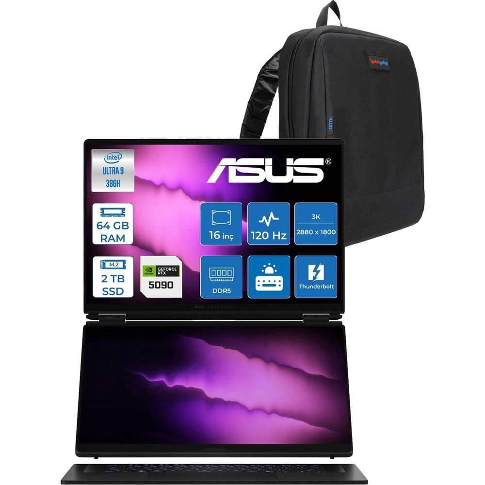 Asus Rog Zephyrus Duo (2026) Intel Core Ultra 9 386H 64GB Ddr5 2tb Freedos Geforce Rtx 5090 24GB Çift Ekran 16