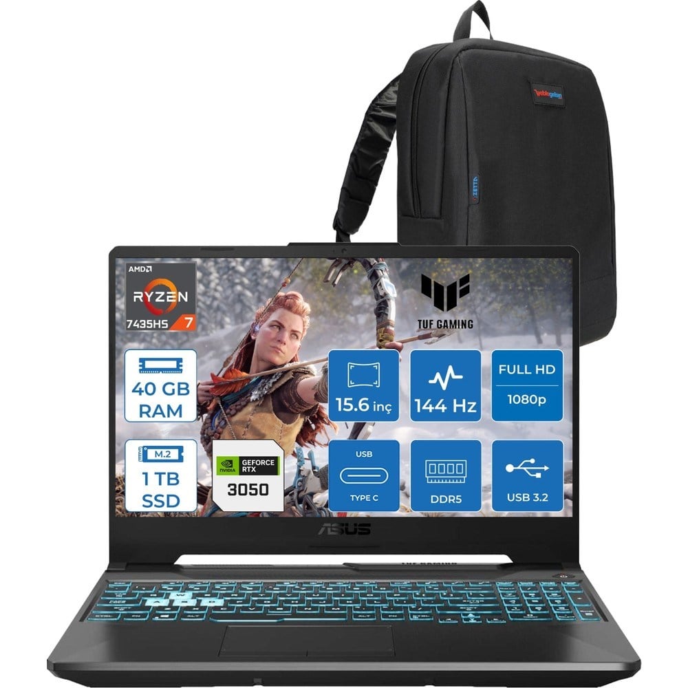 Asus Tuf Gaming A15 FA506NCR Amd Ryzen 7 7435HS 40GB Ddr5 1tb SSD RTX3050 4gb 15.6