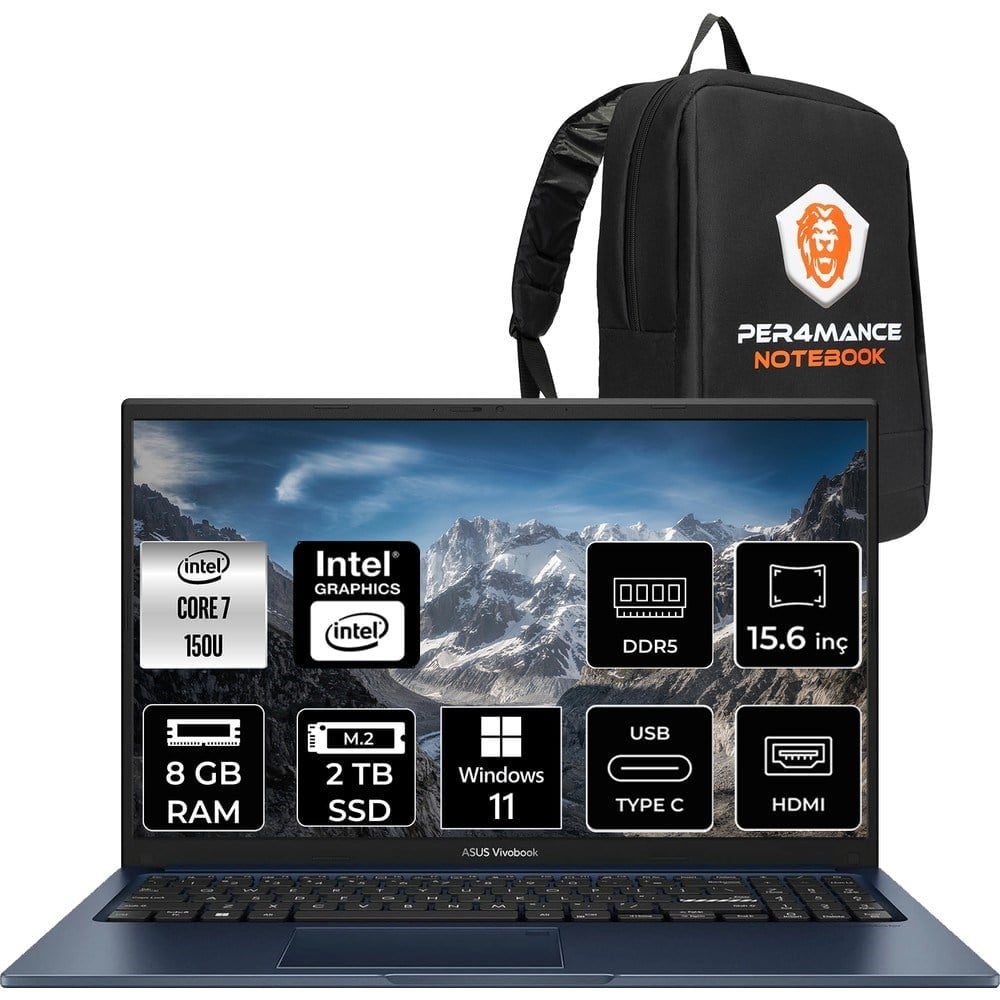 Asus Vivobook 15 Core 7 150U Notebook 8GB RAM 2TB SSD 15.6