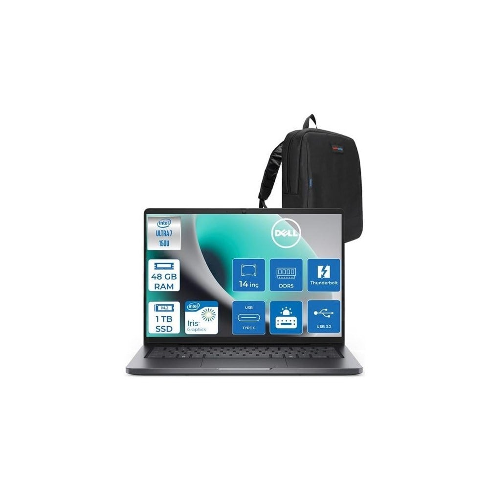 Dell Pro 14 Intel Core 7 150U 48GB Ddr5 1tb SSD Intel Graphics 14