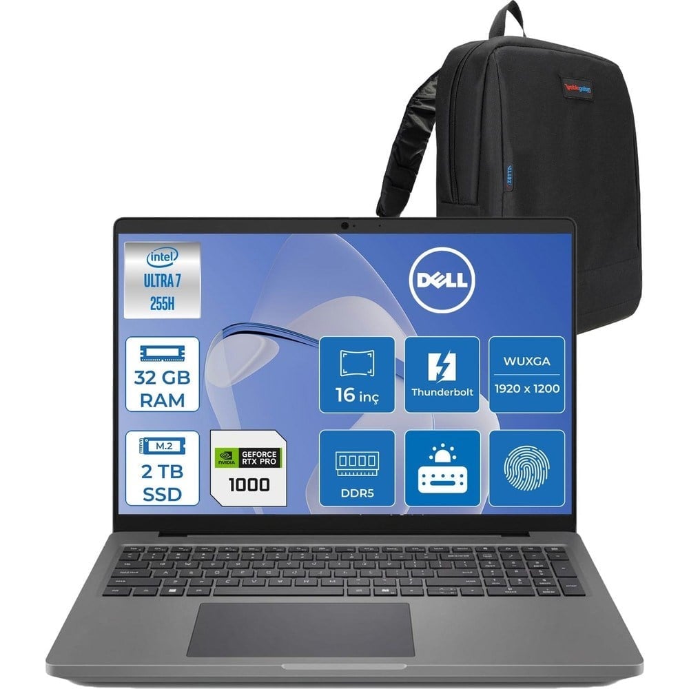 Dell Promax 16 MC16250 Intel Core Ultra 7 255H 32GB 2tb SSD 8GB/RTXPRO1000 Blackwell 16