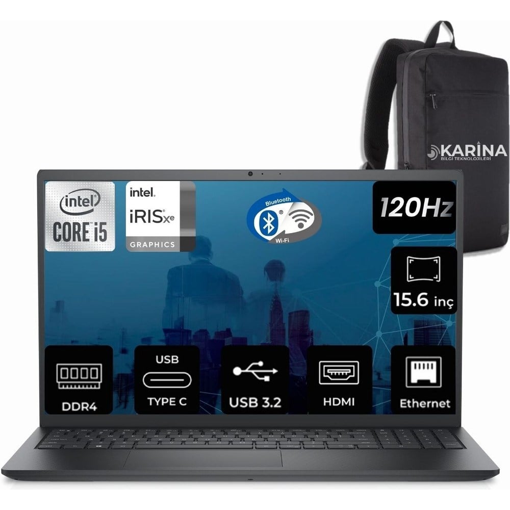 Dell Vostro 3520 I5-1235U 16GB 2tb SSD 15.6 Fhd FreeFreedso Taşınabilir Bilgisayar N3002PVNB3520UBU-08