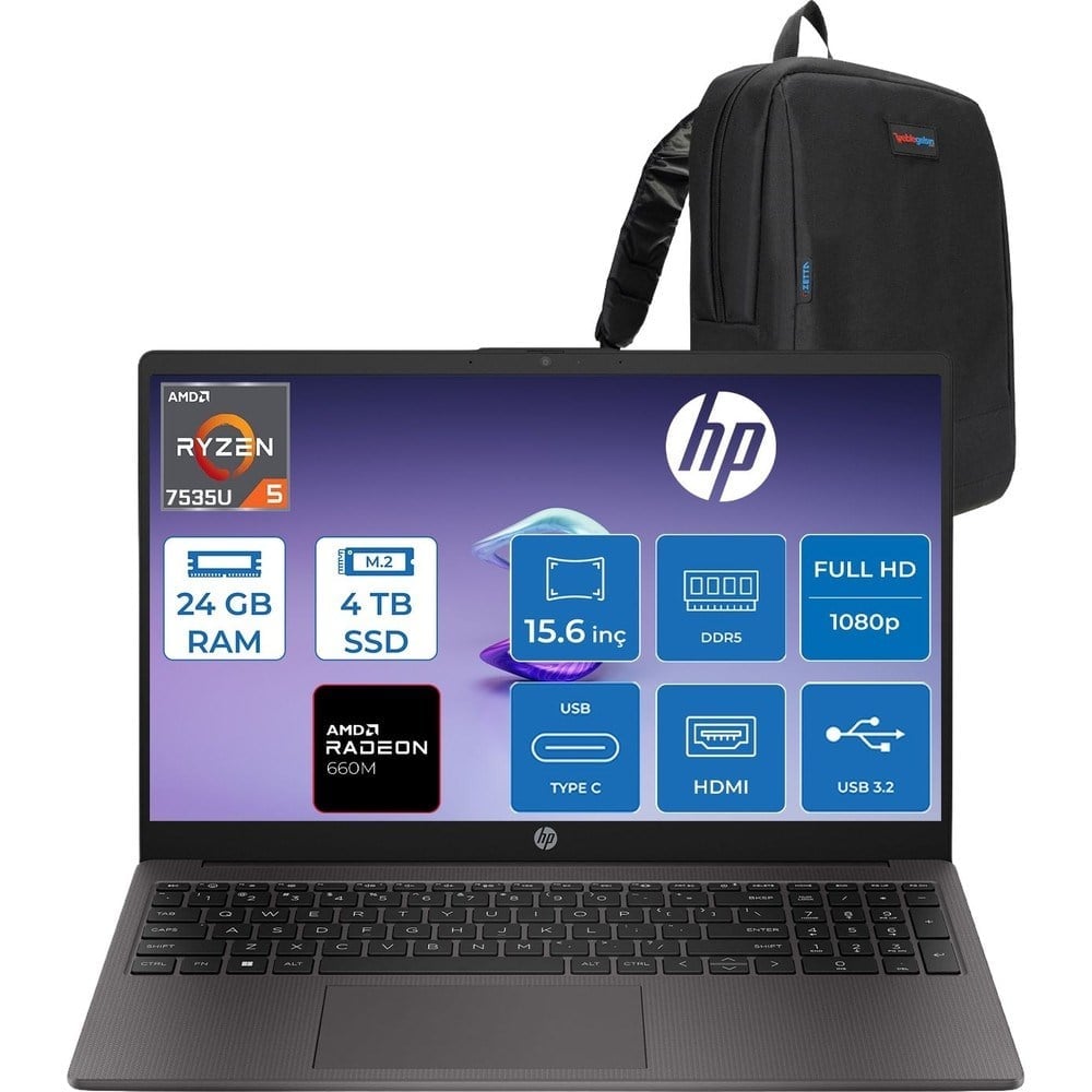 HP 255 G10 Ryzen 5 7535U 24GB 4tb SSD Amd Radeon 660M 15.6