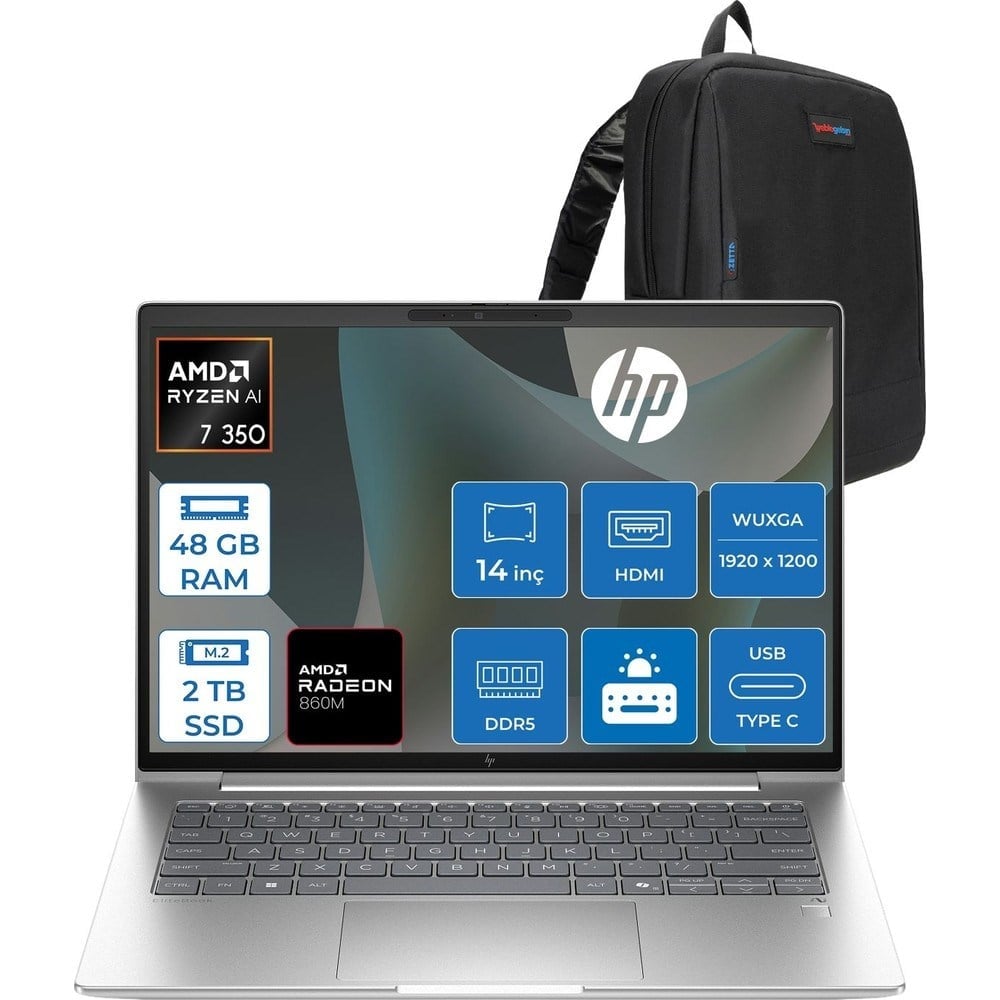 HP Elitebook 6 G1A Next Gen Aı Amd Ryzen™ Aı 7 350 48GB Ddr5 2tb SSD 14