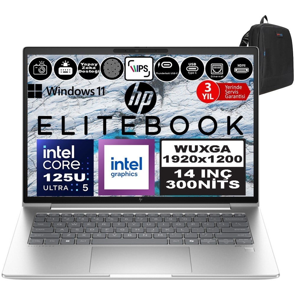 HP Elitebook 640 G11 Intel Core Ultra 5 125U Ddr5 16GB 512GB SSD Intel® Aı Boost 14