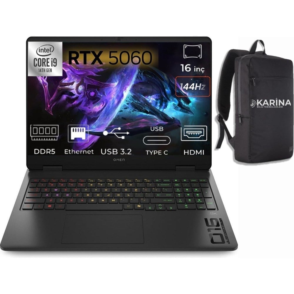 HP Omen 16-AM0033NT I9-14900HX C39J7EA-K35 48GB 4tb RTX5060 8gb W11PRO 16