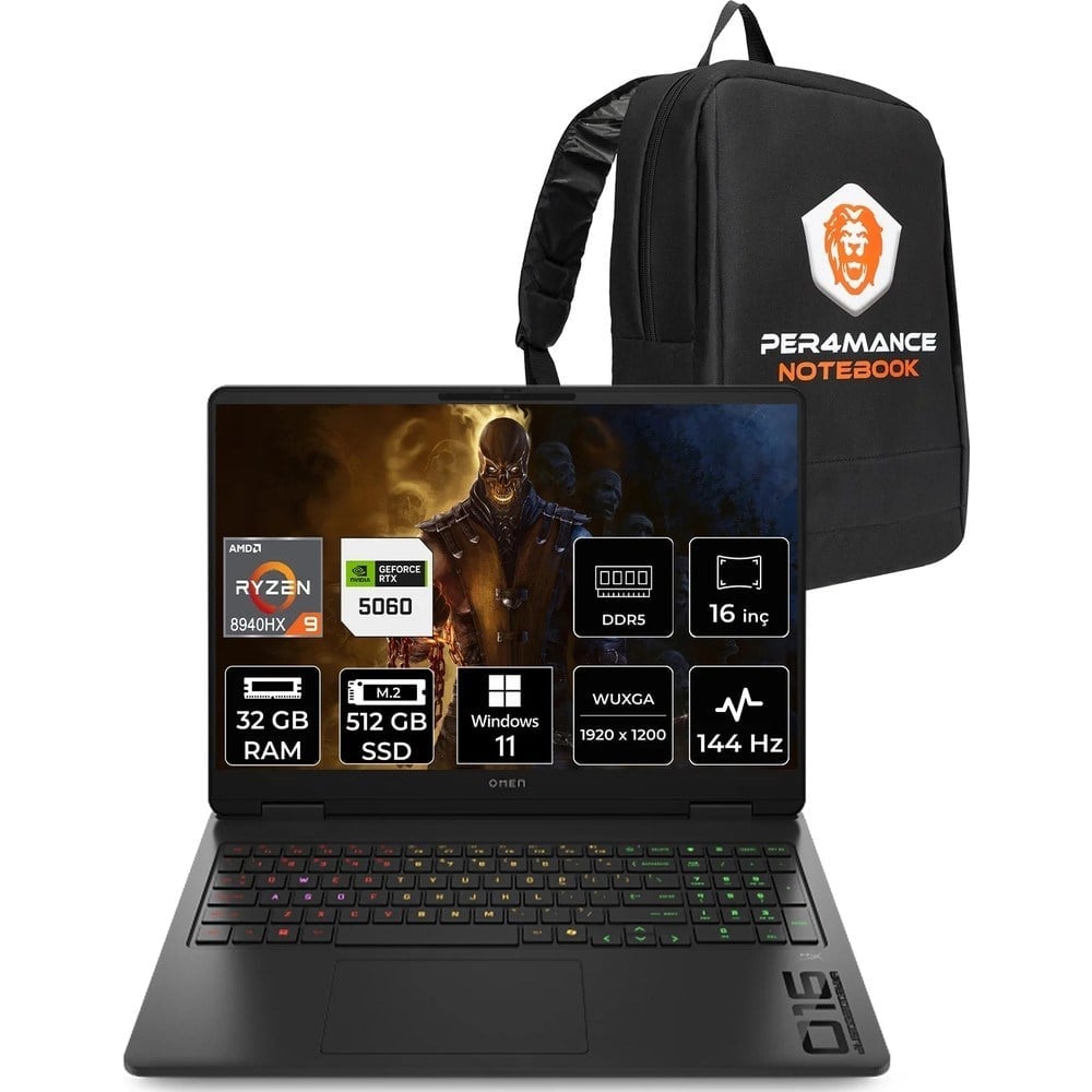 HP Omen 16 Ryzen 9 8940HX RTX 5060 8GB 32GB RAM 512GB SSD 16