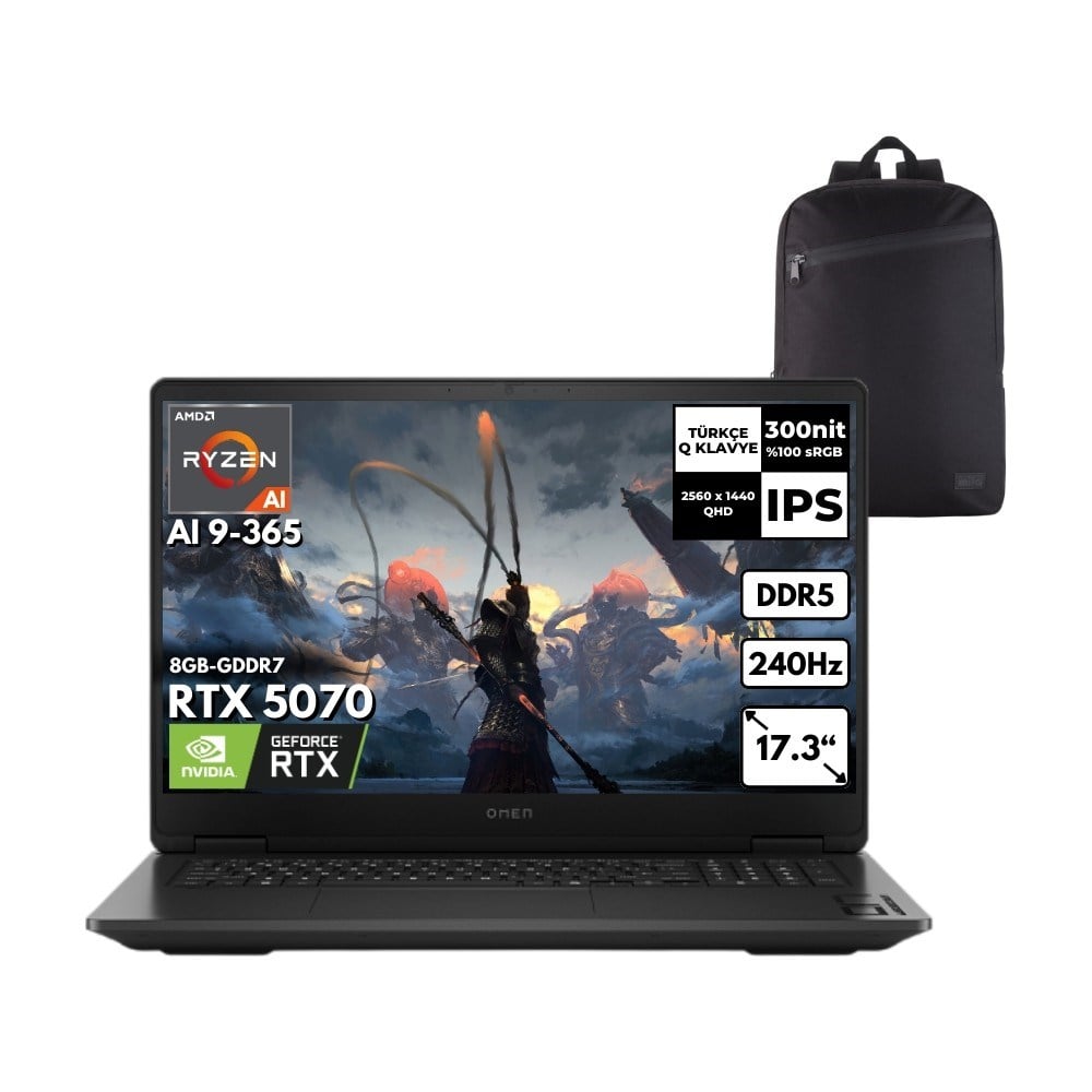HP Omen 17-DB1020NT Ryzen Aı 9-365 48 -Gbddr5 1 Tbssd RTX5070 (8gb-Gddr7) 17.3