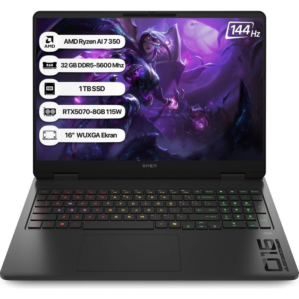 HP Omen C52R1EA Amd Ryzen Aı 7 350 32GB 1tb SSD RTX5070-8GB Freedos 16