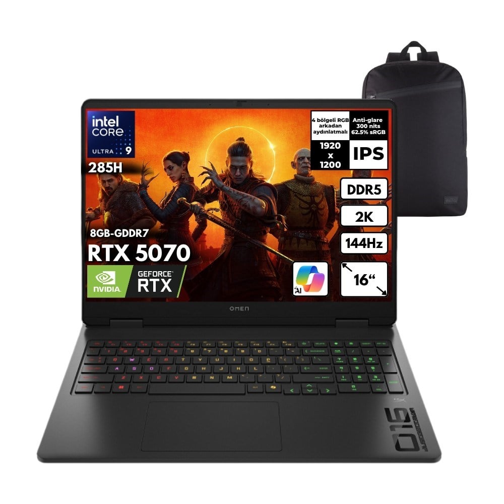 HP Omen Slim 16-AN0017NT Ultra 9-285H 40-Gbddr5 1 Tbssd RTX5070 (8gb-Gddr7) 16