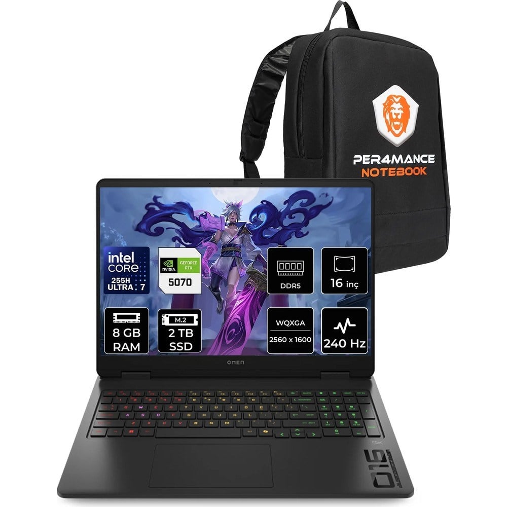 HP Omen Slim 16 Core Ultra 7 255H RTX 5070 8GB 8GB RAM 2TB SSD 16