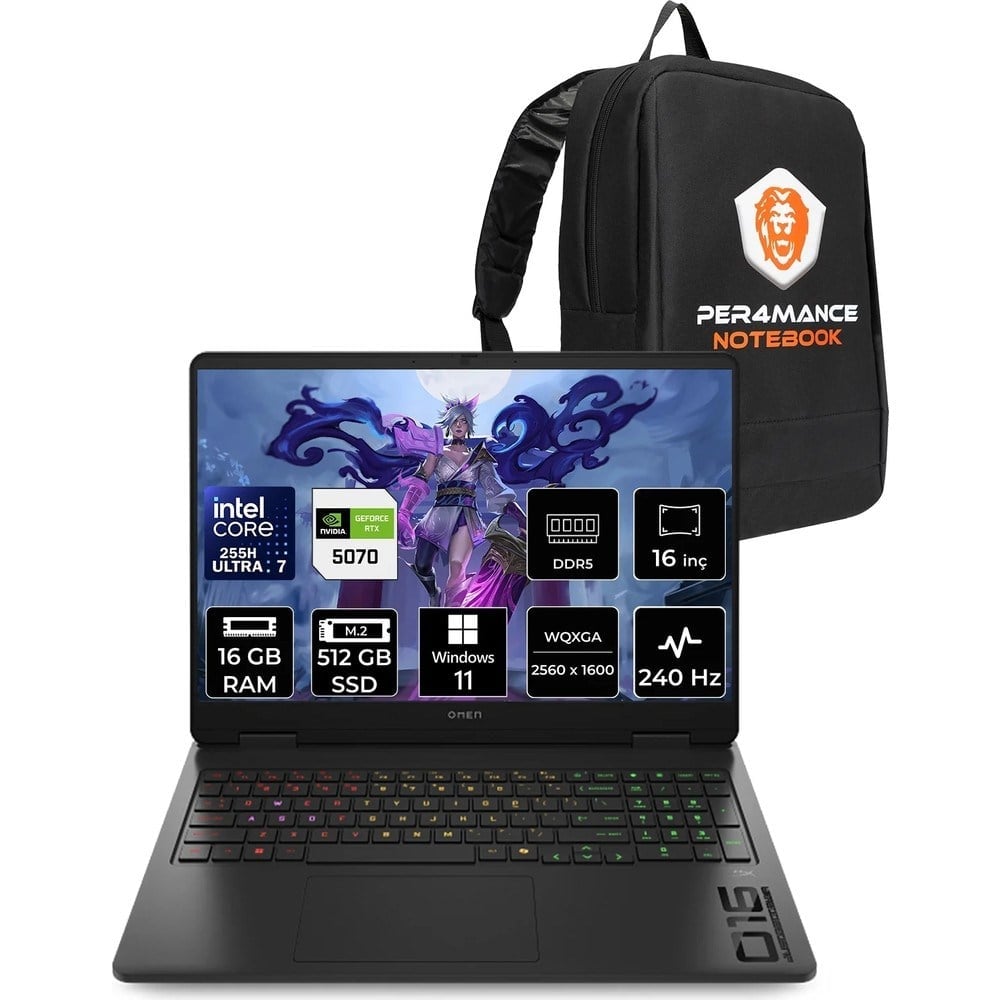 HP Omen Slim 16 Core Ultra 7 255H RTX 5070 8GB 16GB RAM 512GB SSD 16