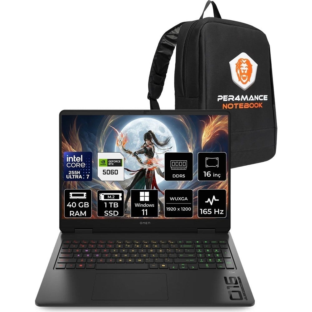 HP Omen Slim 16 Core Ultra 7 255H RTX 5060 8GB 40GB RAM 1TB SSD 16