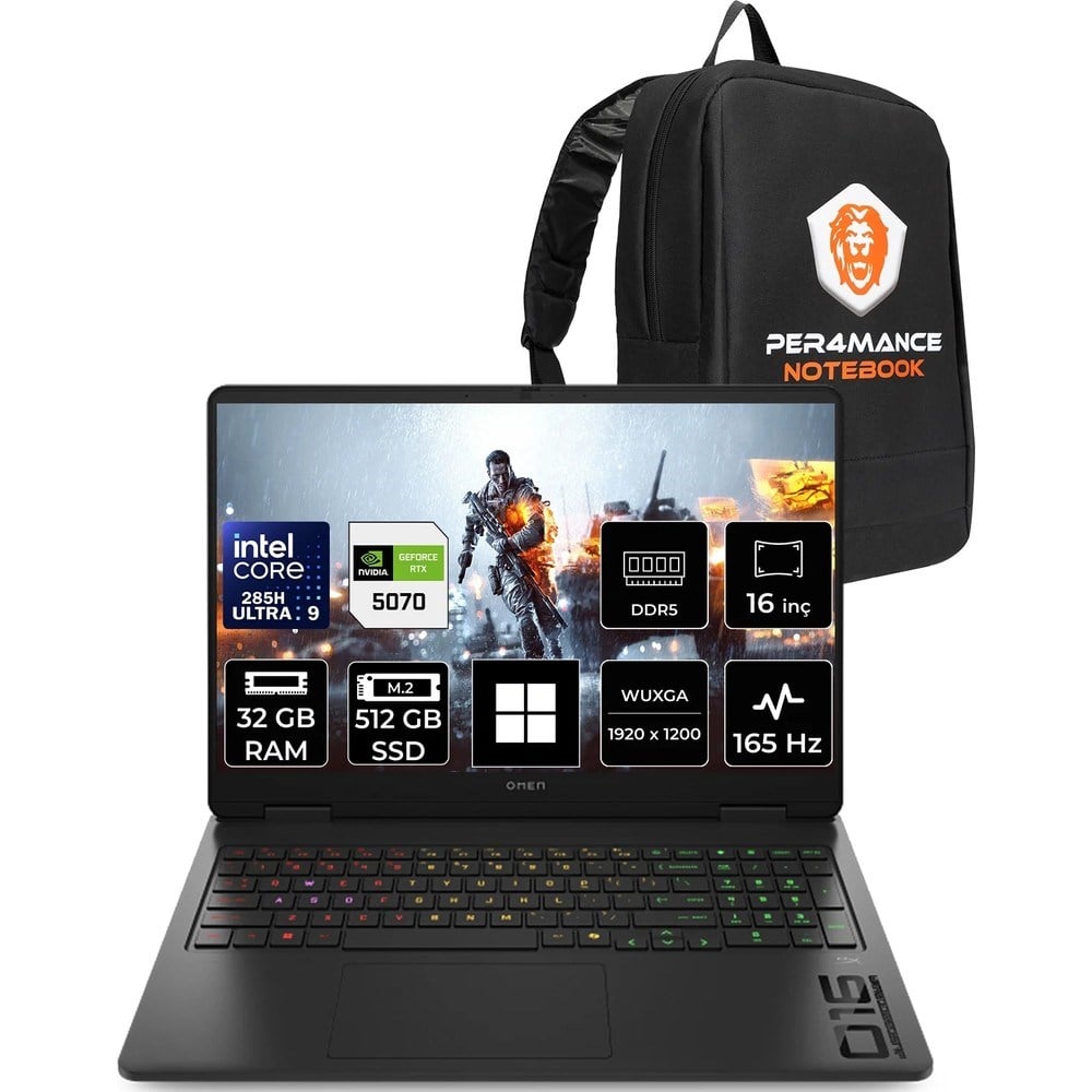 HP Omen Slim 16 Core Ultra 9 285H RTX 5070 8GB 32GB RAM 512GB SSD 16
