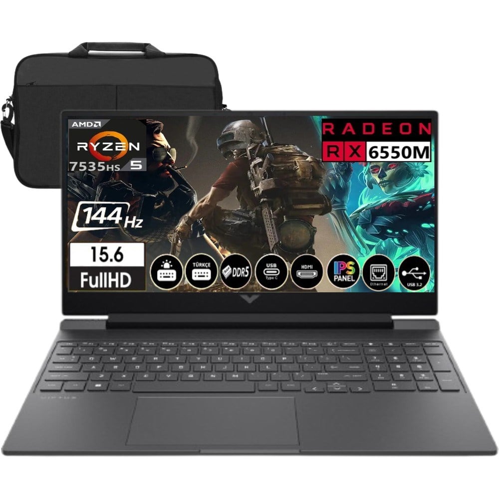 HP Victus 15-FB2028NT Amd Ryzen 5 7535HS 32GB Ram 2tb SSD RX6550M 144Hz Freedos 15.6
