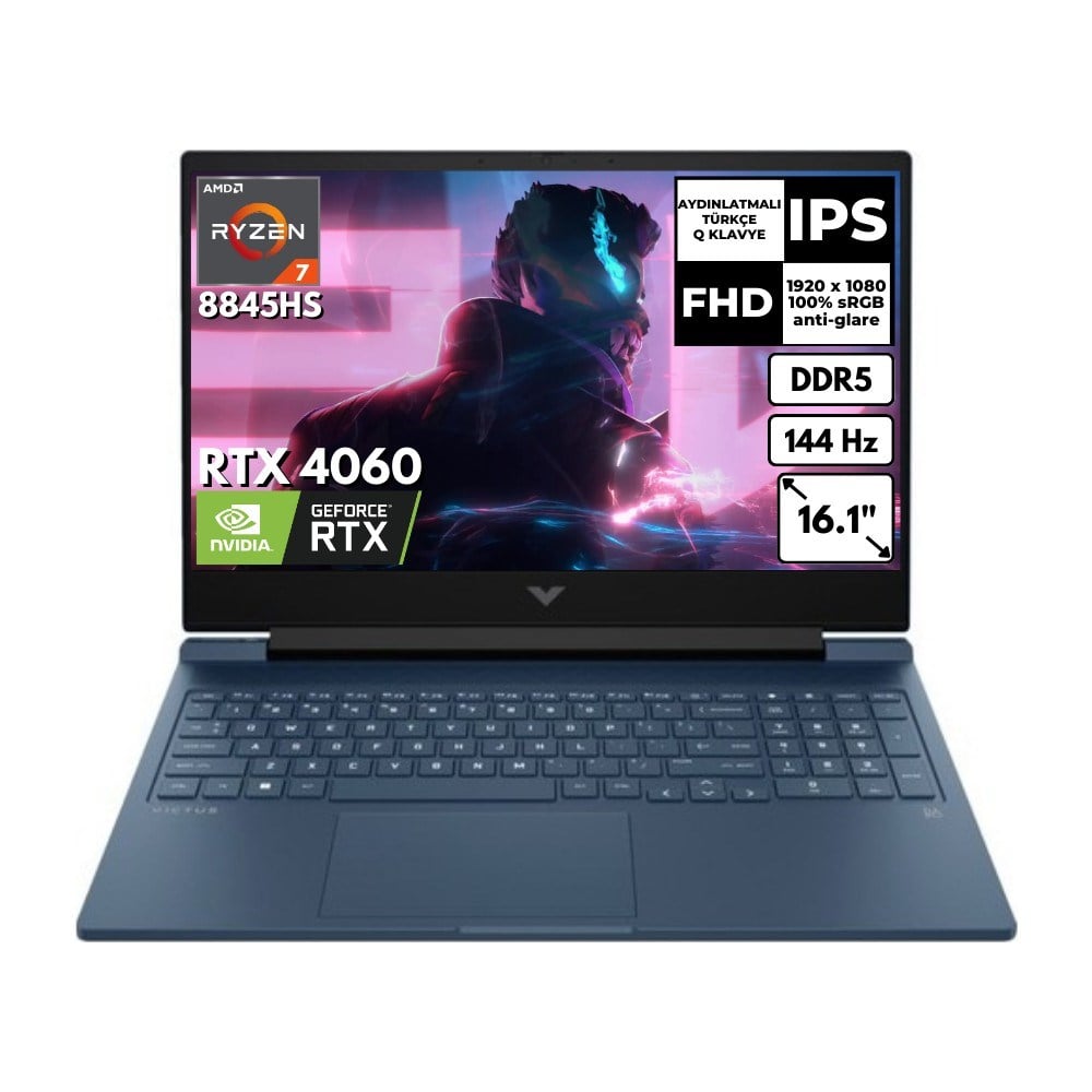 HP Victus 16-S1011NT Ryzen 7 8845HS 64-Gbddr5 1 Tbssd 8gb RTX4060 16.1