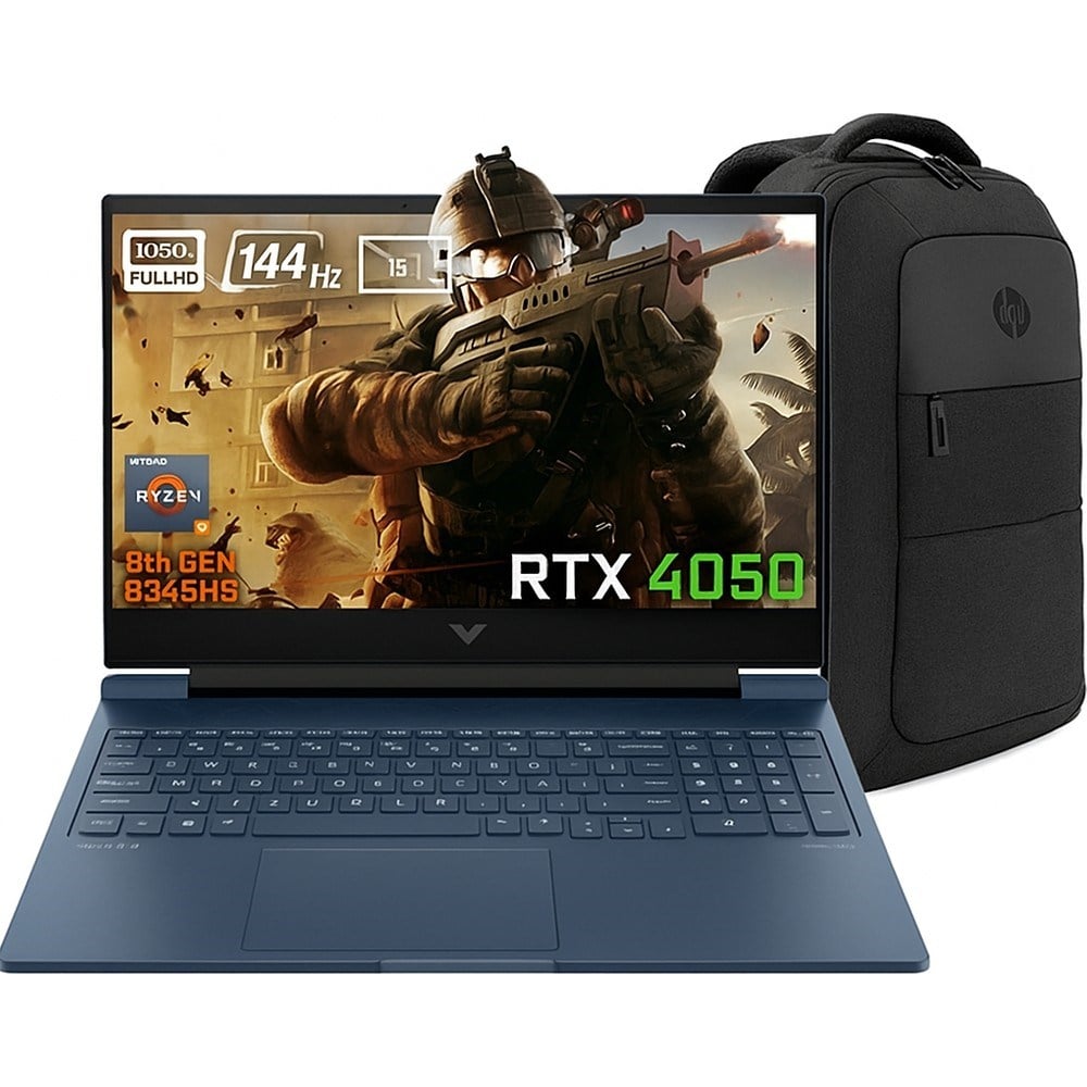 HP Victus 16-S1023NT Amd Ryzen 7-8845HS 9Z795EA FR133 16-Gbddr5 512 GB RTX4050 6gb 16.1 Inç 144Hz Full Hd Windows 11 Pro Gaming Laptop + Çanta