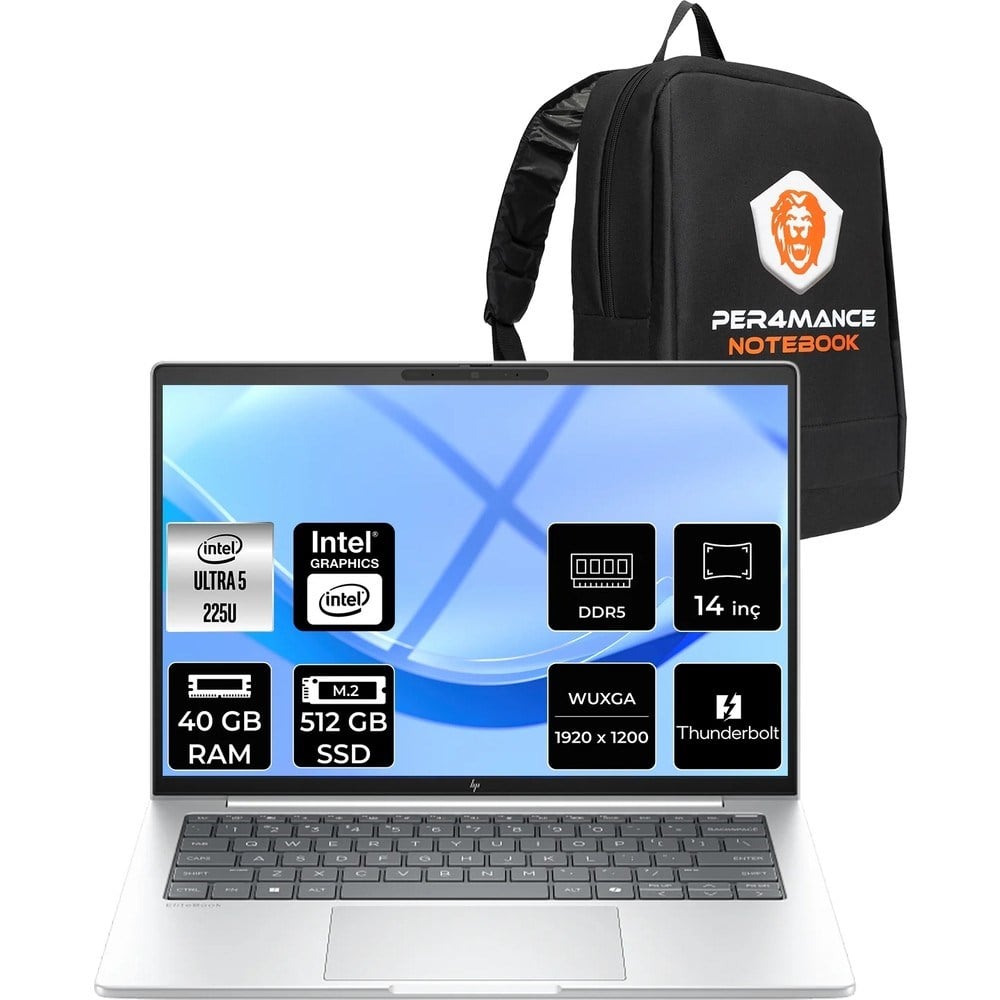 HPElitebook 8 G1I Core Ultra 5 225U 40GB RAM 512GB SSD 14