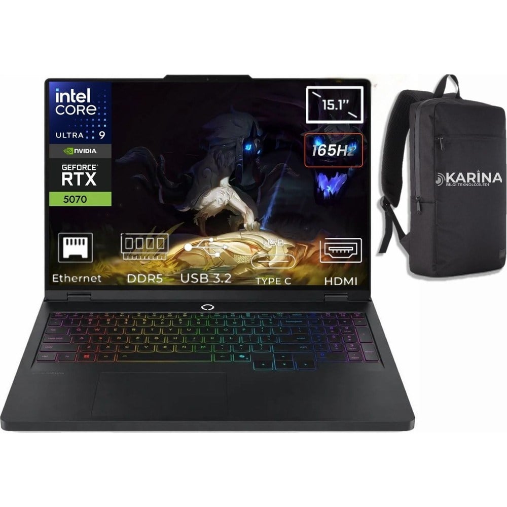 Lenovo Legion 5 15IAX10 Intel Core Ultra 9-275HX 83F00024TR-K34 32GB 2tb Rtx 5070 8gb 115W W11PRO 15.1 Inç 2k Wqxga 165Hz OLED Gaming Laptop
