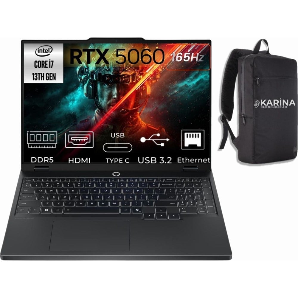 Lenovo Legion 5 15IRX10 I7-13650HX 83LY00AXTR-09 64GB 2tb RTX5060 8gb Freedos 15.3