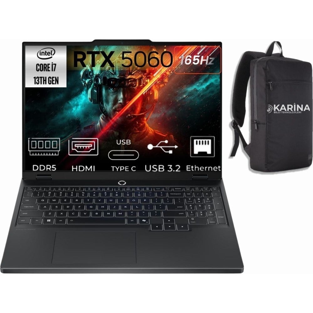 Lenovo Legion 5 15IRX10 I7-13650HX 83LY00AXTR-04 96GB 1tb RTX5060 8gb Freedos 15.3
