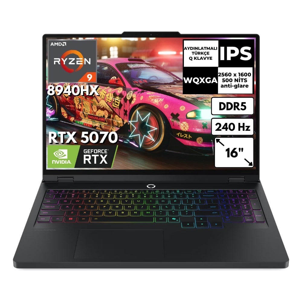 Lenovo Legion Pro 5 16ADR10 R9 8940HX 40 GB 1 Tbssd 8gb RTX5070 16