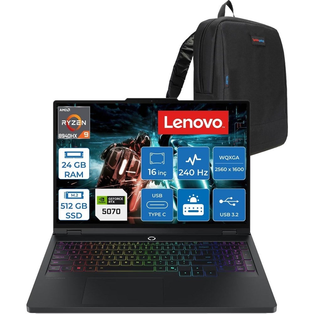 Lenovo Legion Pro 5 Amd Ryzen 9 8940HX 24GB 512GB SSD 8GB/RTX5070/115W 16