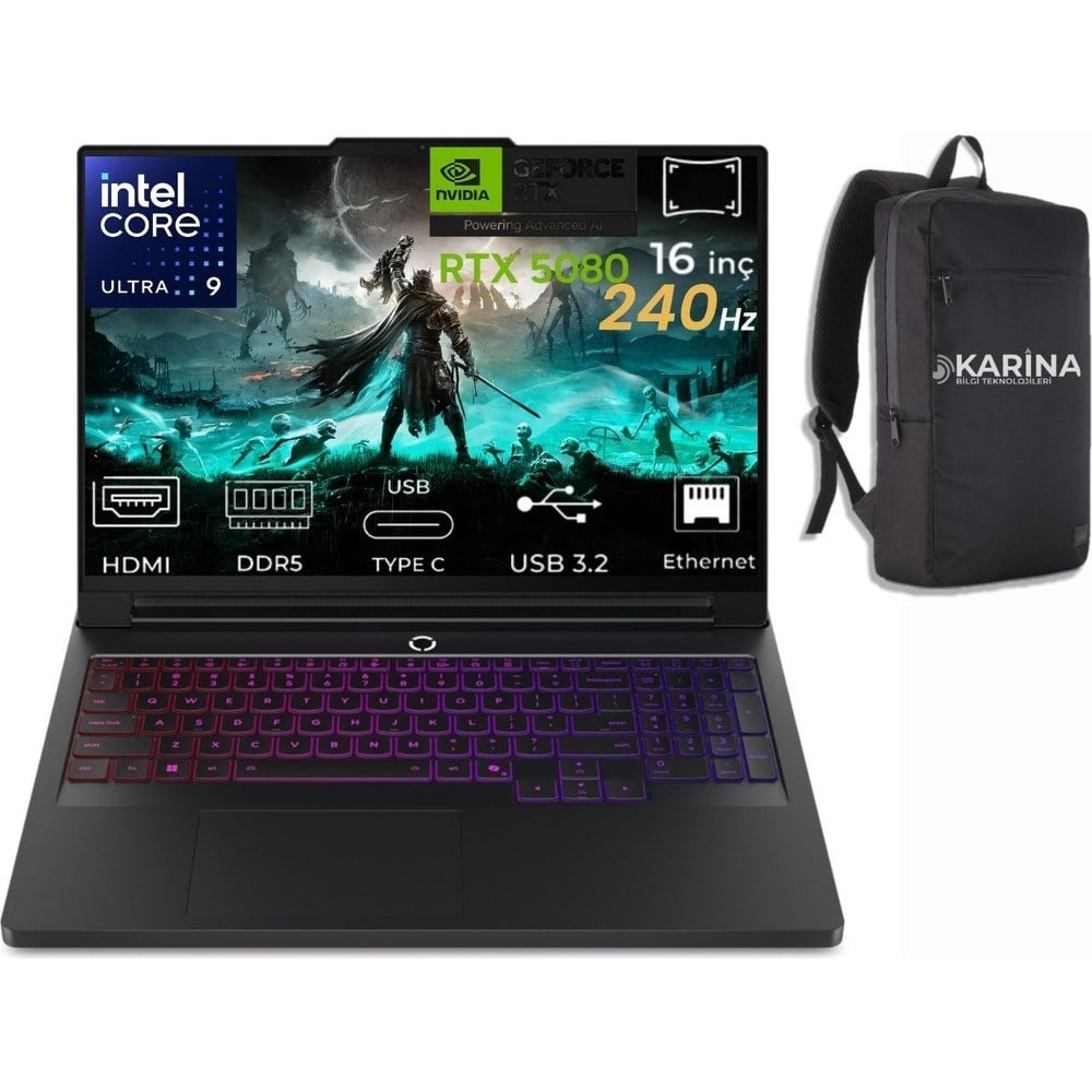 Lenovo Legion Pro 7 Intel Core Ultra 9 275HX 83F5004STR-06 40GB 2tb RTX5080 16GB Freedos 16