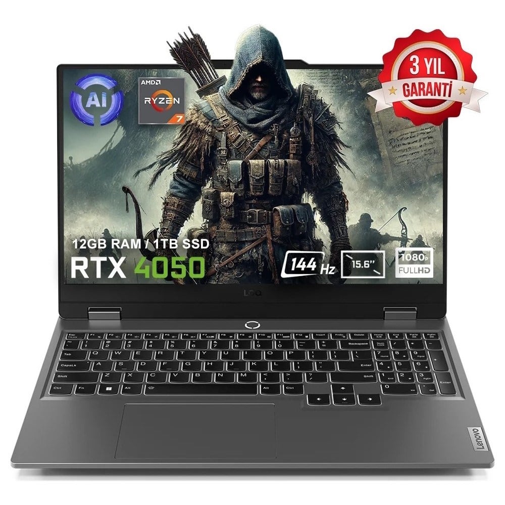 Lenovo Loq 15ARP9 83JC00E3TR FR62 Amd Ryzen 7-7435HS 40 GB Ddr5 4 Tb SSD RTX4050 6gb 105W 15.6