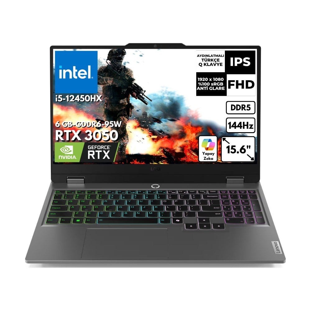 Lenovo Loq 15IAX9 I5-12600HX 32 GB 4 Tbssd 6gb RTX3050 15.6