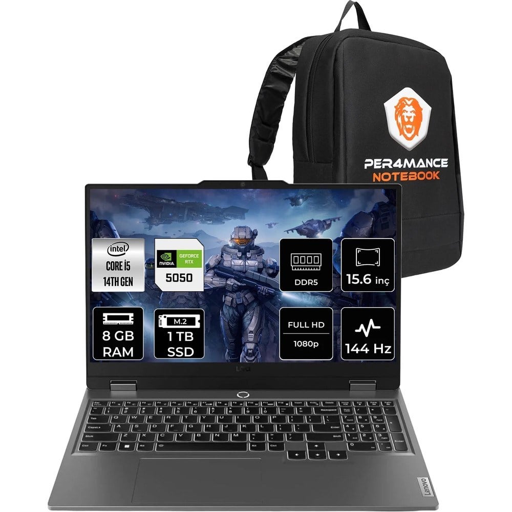 Lenovo Loq 15IRX10 i5 14500HX RTX 5050 8GB 8GB RAM 1TB SSD 15.6