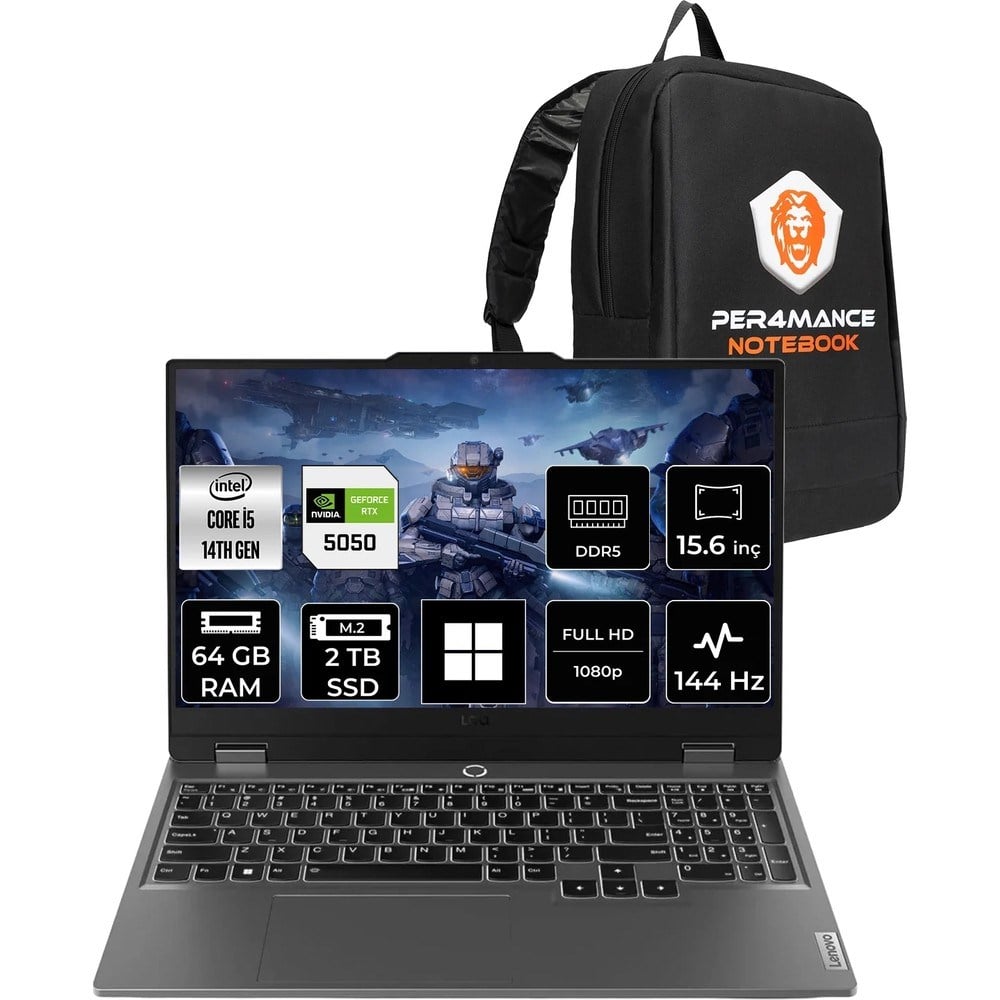Lenovo Loq 15IRX10 i5 14500HX RTX 5050 8GB 64GB RAM 2TB SSD 15.6