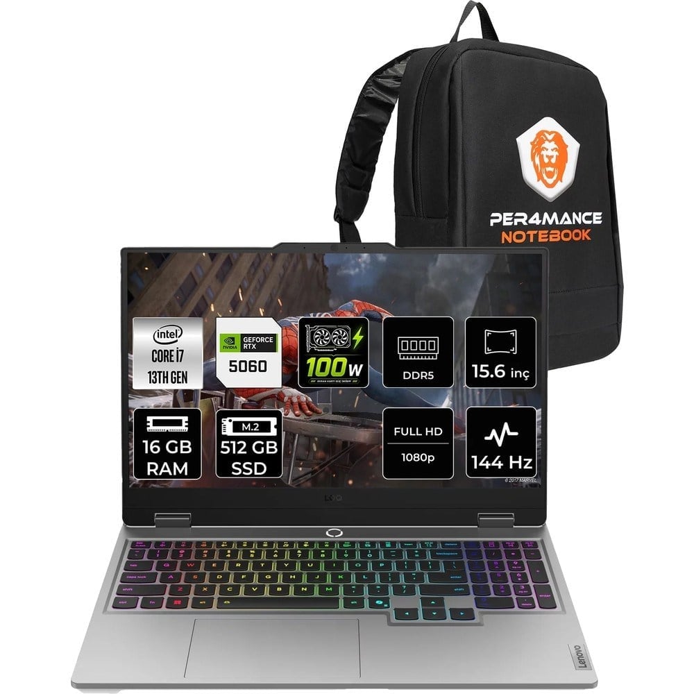 Lenovo Loq 15IRX10 Intel Core I7 13645HX Rtx 5060 8gb 100W 16GB Ram 512GB SSD 15.6