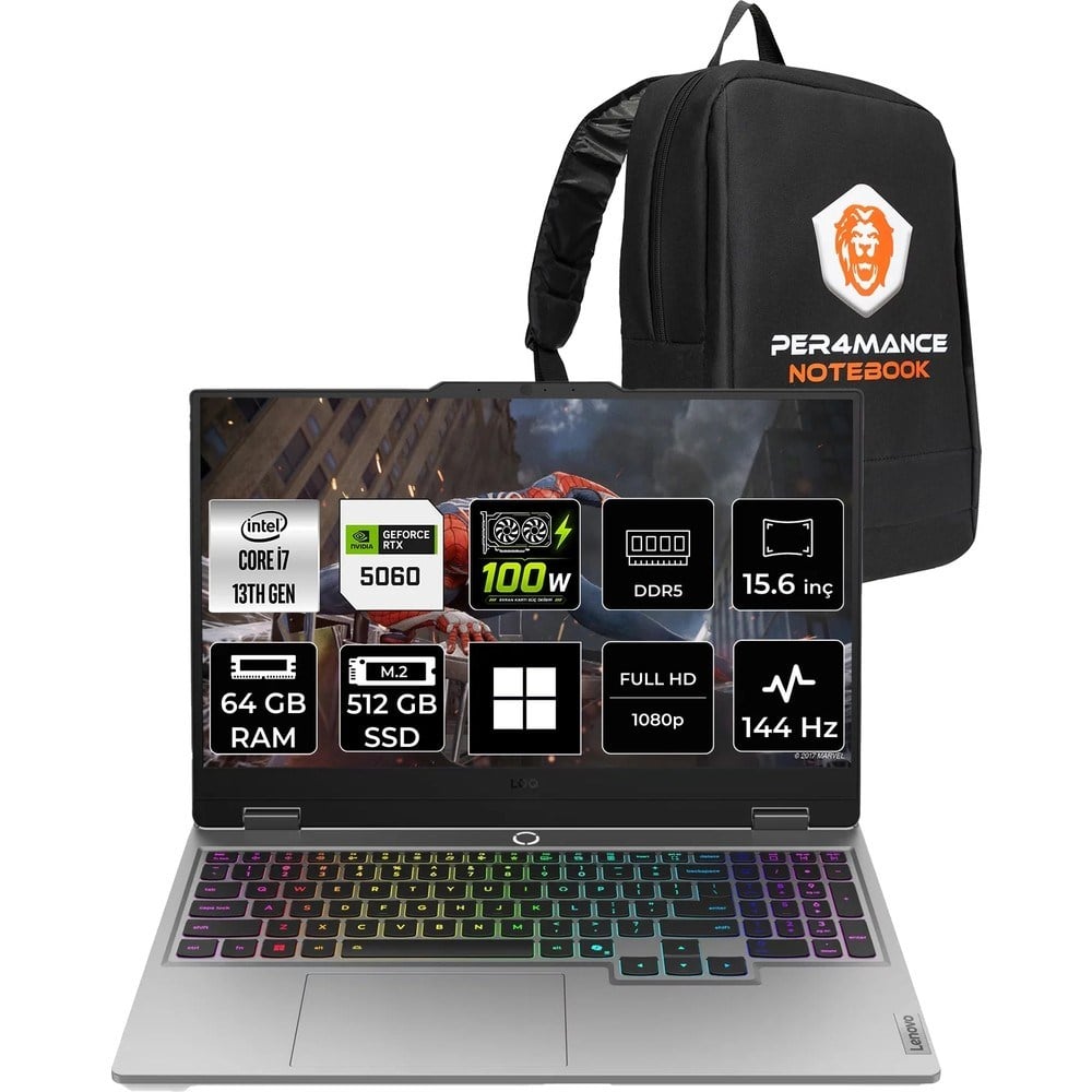 Lenovo Loq 15IRX10 Intel Core I7 13645HX Rtx 5060 8gb 100W 64GB Ram 512GB SSD 15.6