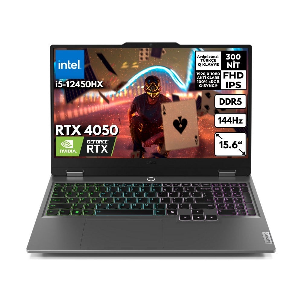 Lenovo Loq I5-12450HX 24-Gbddr5 1 Tbssd RTX4050 (6gb) 105W 15.6