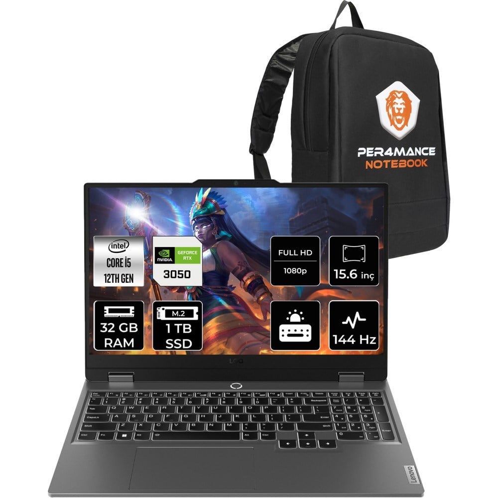 Lenovo Loq i5 12450HX RTX 3050 Gaming Laptop 32GB RAM 1TB SSD 15.6